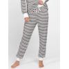 imageANRABESS Womens 2 Piece Outfits Pajama Sets Long Sleeve Henley Tops Sweatpants Matching Lounge Set 2025 Fall Pj SleepwearBlack White Stripe Floral
