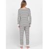 imageANRABESS Womens 2 Piece Outfits Pajama Sets Long Sleeve Henley Tops Sweatpants Matching Lounge Set 2025 Fall Pj SleepwearBlack White Stripe Floral
