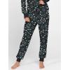 imageANRABESS Womens 2 Piece Outfits Pajama Sets Long Sleeve Henley Tops Sweatpants Matching Lounge Set 2025 Fall Pj SleepwearBlue White Floral