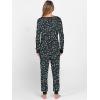 imageANRABESS Womens 2 Piece Outfits Pajama Sets Long Sleeve Henley Tops Sweatpants Matching Lounge Set 2025 Fall Pj SleepwearBlue White Floral