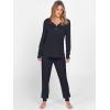 imageANRABESS Womens 2 Piece Outfits Pajama Sets Long Sleeve Henley Tops Sweatpants Matching Lounge Set 2025 Fall Pj SleepwearDeep Blue