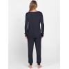 imageANRABESS Womens 2 Piece Outfits Pajama Sets Long Sleeve Henley Tops Sweatpants Matching Lounge Set 2025 Fall Pj SleepwearDeep Blue