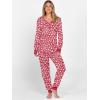 imageANRABESS Womens 2 Piece Outfits Pajama Sets Long Sleeve Henley Tops Sweatpants Matching Lounge Set 2025 Fall Pj SleepwearDiverse Love Floral