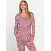 imageANRABESS Womens 2 Piece Outfits Pajama Sets Long Sleeve Henley Tops Sweatpants Matching Lounge Set 2025 Fall Pj SleepwearPink Dot Floral