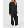 imageANRABESS Womens 2 Piece Outfits Sweatsuits Oversized Sweatshirts Barrel Pants Matching Lounge Sets 2025 Fall Travel ClothesBlack