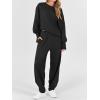 imageANRABESS Womens 2 Piece Outfits Sweatsuits Oversized Sweatshirts Barrel Pants Matching Lounge Sets 2025 Fall Travel ClothesBlack
