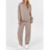 imageANRABESS Womens 2 Piece Outfits Sweatsuits Oversized Sweatshirts Barrel Pants Matching Lounge Sets 2025 Fall Travel ClothesKhaki