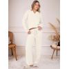 imageANRABESS Womens Pajama Fuzzy Fleece 2 Piece Long Sleeve Top Wide Leg Pants Lounge Matching Pj Sets 2025 Fall Winter OutfitsBeige