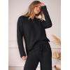 imageANRABESS Womens Pajama Fuzzy Fleece 2 Piece Long Sleeve Top Wide Leg Pants Lounge Matching Pj Sets 2025 Fall Winter OutfitsBlack