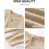 imageANRABESS Womens Pajama Fuzzy Fleece 2 Piece Long Sleeve Top Wide Leg Pants Lounge Matching Pj Sets 2025 Fall Winter OutfitsLight Khaki
