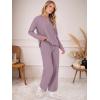 imageANRABESS Womens Pajama Fuzzy Fleece 2 Piece Long Sleeve Top Wide Leg Pants Lounge Matching Pj Sets 2025 Fall Winter OutfitsPurple