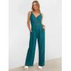 imageANRABESS Jumpsuits for Women 2025 Summer Dressy Spaghetti Strap Ribbed V Neck Wide Leg Overalls Flowy Romper Jumpers OutfitsLake Blue