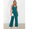 imageANRABESS Jumpsuits for Women 2025 Summer Dressy Spaghetti Strap Ribbed V Neck Wide Leg Overalls Flowy Romper Jumpers OutfitsLake Blue