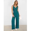 imageANRABESS Jumpsuits for Women 2025 Summer Dressy Spaghetti Strap Ribbed V Neck Wide Leg Overalls Flowy Romper Jumpers OutfitsLake Blue