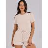 imageANRABESS Romper for Women Short Sleeve Summer Tshirt One Piece Jumpsuit Beach Vacation Travel Outfits 2025 Dressy ClothesApricot
