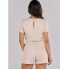 imageANRABESS Romper for Women Short Sleeve Summer Tshirt One Piece Jumpsuit Beach Vacation Travel Outfits 2025 Dressy ClothesApricot