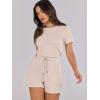 imageANRABESS Romper for Women Short Sleeve Summer Tshirt One Piece Jumpsuit Beach Vacation Travel Outfits 2025 Dressy ClothesApricot