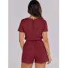 imageANRABESS Romper for Women Short Sleeve Summer Tshirt One Piece Jumpsuit Beach Vacation Travel Outfits 2025 Dressy ClothesBurgundy