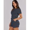 imageANRABESS Romper for Women Short Sleeve Summer Tshirt One Piece Jumpsuit Beach Vacation Travel Outfits 2025 Dressy ClothesDark Grey