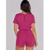imageANRABESS Romper for Women Short Sleeve Summer Tshirt One Piece Jumpsuit Beach Vacation Travel Outfits 2025 Dressy ClothesHot Pink