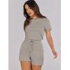 imageANRABESS Romper for Women Short Sleeve Summer Tshirt One Piece Jumpsuit Beach Vacation Travel Outfits 2025 Dressy ClothesLight Khaki