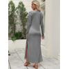 imageANRABESS Women Long Sleeve Dresses 2025 Fall Casual Crewneck Loose Fit Split Flowy WrinkleFree Travel Vacation Maxi DressGrey