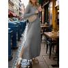imageANRABESS Women Long Sleeve Dresses 2025 Fall Casual Crewneck Loose Fit Split Flowy WrinkleFree Travel Vacation Maxi DressGrey
