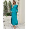 imageANRABESS Women Long Sleeve Dresses 2025 Fall Casual Crewneck Loose Fit Split Flowy WrinkleFree Travel Vacation Maxi DressLake Blue