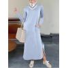 imageANRABESS Women Long Sleeve Dresses 2025 Fall Casual Crewneck Loose Fit Split Flowy WrinkleFree Travel Vacation Maxi DressLight Blue