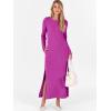 imageANRABESS Women Long Sleeve Dresses 2025 Fall Casual Crewneck Loose Fit Split Flowy WrinkleFree Travel Vacation Maxi DressPurple Red