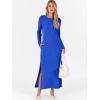 imageANRABESS Women Long Sleeve Dresses 2025 Fall Casual Crewneck Loose Fit Split Flowy WrinkleFree Travel Vacation Maxi DressRoyal Blue
