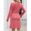 imageANRABESS Womens Long Sleeve Dress 2025 Fall Casual Elastic Waist Short Mini T Shirt Dresses with Pockets Travel OutfitsCoral