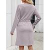 imageANRABESS Womens Long Sleeve Dress 2025 Fall Casual Elastic Waist Short Mini T Shirt Dresses with Pockets Travel OutfitsGrey
