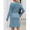 imageANRABESS Womens Long Sleeve Dress 2025 Fall Casual Elastic Waist Short Mini T Shirt Dresses with Pockets Travel OutfitsLake Blue