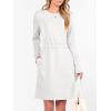 imageANRABESS Womens Long Sleeve Dress 2025 Fall Casual Elastic Waist Short Mini T Shirt Dresses with Pockets Travel OutfitsWhite