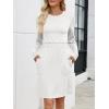 imageANRABESS Womens Long Sleeve Dress 2025 Fall Casual Elastic Waist Short Mini T Shirt Dresses with Pockets Travel OutfitsWhite
