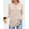imageANRABESS Womens Long Sleeve Henley Tops Ribbed Knit Hoodie Shirts 2025 Fall Loose Fit Lightweight Hooded SweatersLight Khaki