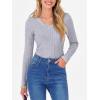 imageANRABESS Womens Long Sleeve Shirts V Neck Ribbed Knit Slim Fit Lightweight Sweater 2025 Fall Dressy Casual Travel Work TopsGrey