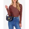 imageANRABESS Womens Long Sleeve Shirts V Neck Ribbed Knit Slim Fit Lightweight Sweater 2025 Fall Dressy Casual Travel Work TopsRust Orange