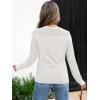 imageANRABESS Womens Long Sleeve Sweaters Wool Blend Crew Neck Hollow Out Business Casual Work Tops 2025 Fall OutfitsWhite