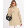 imageANRABESS Womens Oversized Turtleneck Sweaters Casual Fall Long Sleeve Knit Spilt Hem Tunic Pullover Tops 2025 Winter OutfitsApricot