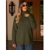 imageANRABESS Womens Oversized Turtleneck Sweaters Casual Fall Long Sleeve Knit Spilt Hem Tunic Pullover Tops 2025 Winter OutfitsArmy Green