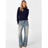 imageANRABESS Womens Turtleneck Long Sleeve Lightweight Casual Fall Sweaters 2025Navy Blue