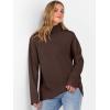imageANRABESS Womens Turtleneck Sweaters Long Sleeve Oversized Chunky Knit High Low Hem Pullover Sweater Top 2025 Fall OutfitsChocola