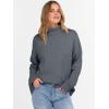 imageANRABESS Womens Turtleneck Sweaters Long Sleeve Oversized Chunky Knit High Low Hem Pullover Sweater Top 2025 Fall OutfitsDark Gray