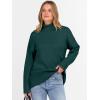 imageANRABESS Womens Turtleneck Sweaters Long Sleeve Oversized Chunky Knit High Low Hem Pullover Sweater Top 2025 Fall OutfitsDark Green