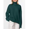 imageANRABESS Womens Turtleneck Sweaters Long Sleeve Oversized Chunky Knit High Low Hem Pullover Sweater Top 2025 Fall OutfitsDark Green