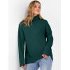 imageANRABESS Womens Turtleneck Sweaters Long Sleeve Oversized Chunky Knit High Low Hem Pullover Sweater Top 2025 Fall OutfitsDark Green