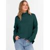 imageANRABESS Womens Turtleneck Sweaters Long Sleeve Oversized Chunky Knit High Low Hem Pullover Sweater Top 2025 Fall OutfitsDark Green