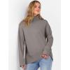imageANRABESS Womens Turtleneck Sweaters Long Sleeve Oversized Chunky Knit High Low Hem Pullover Sweater Top 2025 Fall OutfitsGrey Khaki